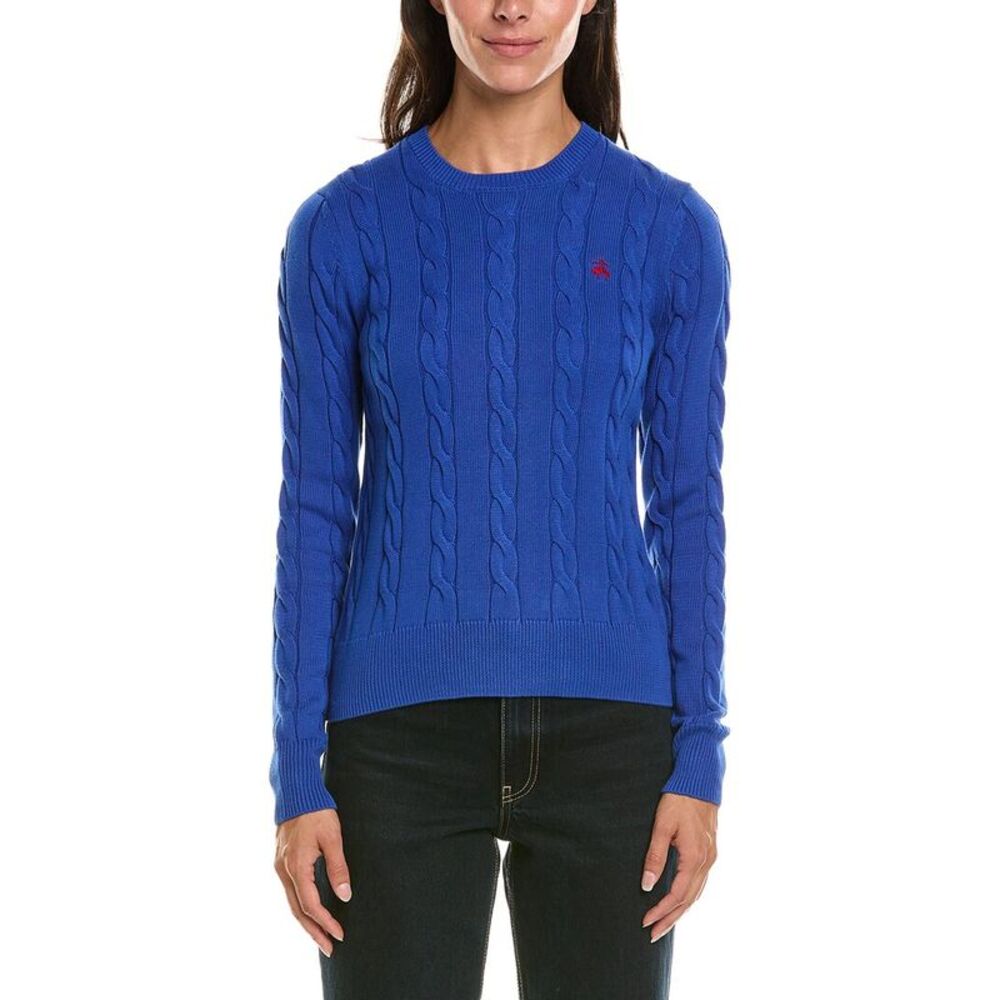 Brooks Brothers Womens  Cable Sweater, Blue